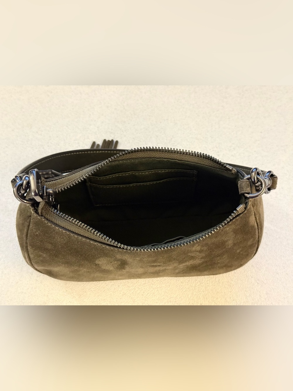 Coach Olive Suede Shoulder Bag with Tassel - Picture 5 of 5